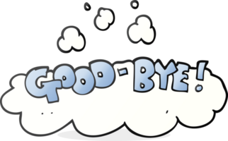 hand drawn cartoon good-bye symbol png