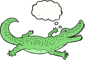 cartoon crocodile with thought bubble png