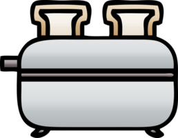 gradient shaded cartoon of a double toaster png