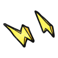 hand textured cartoon lightning bolt doodles png