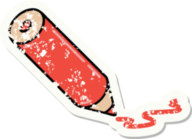 distressed sticker tattoo in traditional style of a coloring pencil png