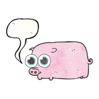 hand speech bubble textured cartoon piglet with big pretty eyes png