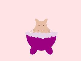 flat design cute cat illustration vector