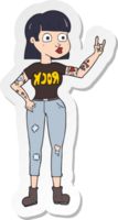 pegatina de una chica de rock de dibujos animados png