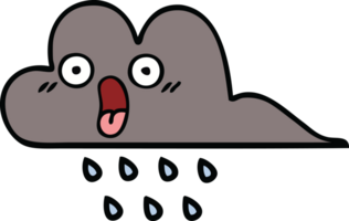 schattig tekenfilm van een storm regen wolk png