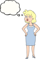 hand drawn thought bubble cartoon annoyed woman png