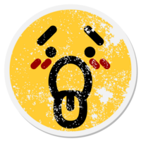 tired panting face circular sticker png