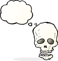 cartoon skull with thought bubble png