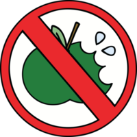 cute cartoon of a no healthy food allowed sign png