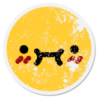 embarrassed face circular sticker png