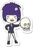 pegatina de una chica vampiro de halloween de dibujos animados png