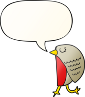 cartoon bird with speech bubble in smooth gradient style png