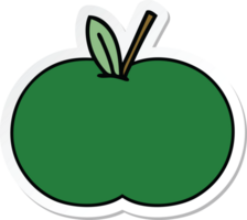 klistermärke av en söt tecknad saftigt äpple png