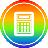 matemática calculadora circular ícone com arco Iris gradiente terminar png