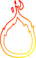 chaud pente ligne dessin de une dessin animé flammes png