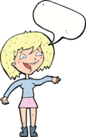 cartoon waving woman with speech bubble png