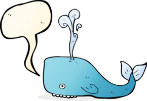 baleine de dessin animé avec bulle de dialogue png