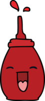 hand drawn quirky cartoon happy red sauce png