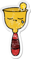 distressed sticker of a cute cartoon school bell png