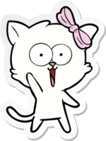 sticker van een cartoonkat png