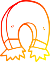 warm gradient line drawing of a cartoon magnet png