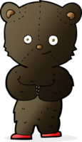 cartoon teddy black bear cub png