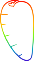 rainbow gradient line drawing of a cartoon root vegetable png