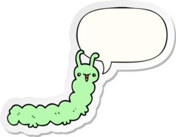 cartoon caterpillar with speech bubble sticker png