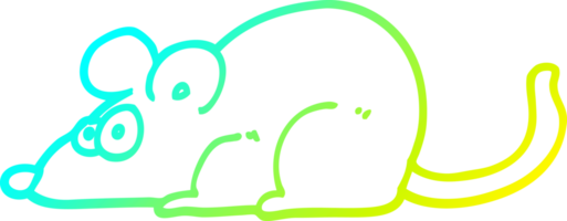 cold gradient line drawing of a cartoon rat png