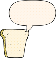 cartoon slice of bread with speech bubble in comic book style png