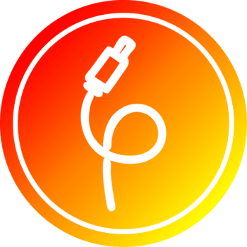 elétrico plugue circular ícone com caloroso gradiente terminar png