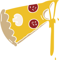 hand drawn quirky cartoon slice of pizza png