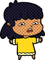 cartoon worried woman png