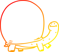 warm gradient line drawing of a cartoon tortoise png