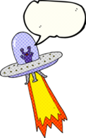 hand drawn comic book speech bubble cartoon flying saucer png