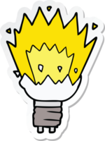 sticker of a cartoon exploding light bulb png