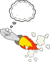 main tiré pensée bulle dessin animé missile png