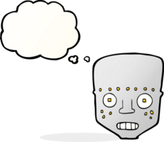 cartoon robot head with thought bubble png