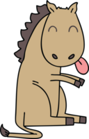 hand drawn quirky cartoon horse png