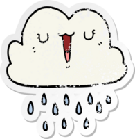 distressed sticker of a cartoon storm cloud png