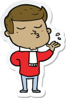 sticker van een cartoonmodel die pruilt png