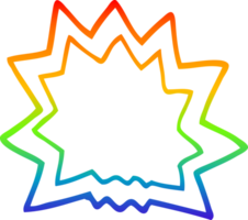 rainbow gradient line drawing of a cartoon explosion png