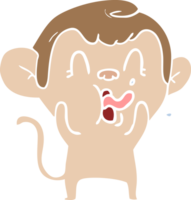 singe de dessin animé de style plat couleur fou png