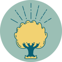 icon of a tattoo style tree png