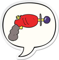 cartoon ray gun with speech bubble sticker png