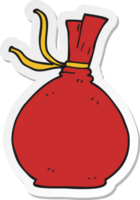 sticker of a cartoon christmas santa sack png