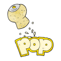 hand textured cartoon champagne cork popping png