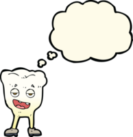 cartoon tooth looking smug with thought bubble png