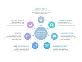 Circle Diagram - Seven Elements vector