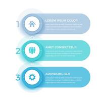 Infographic template with 3 steps, workflow, process chart vector